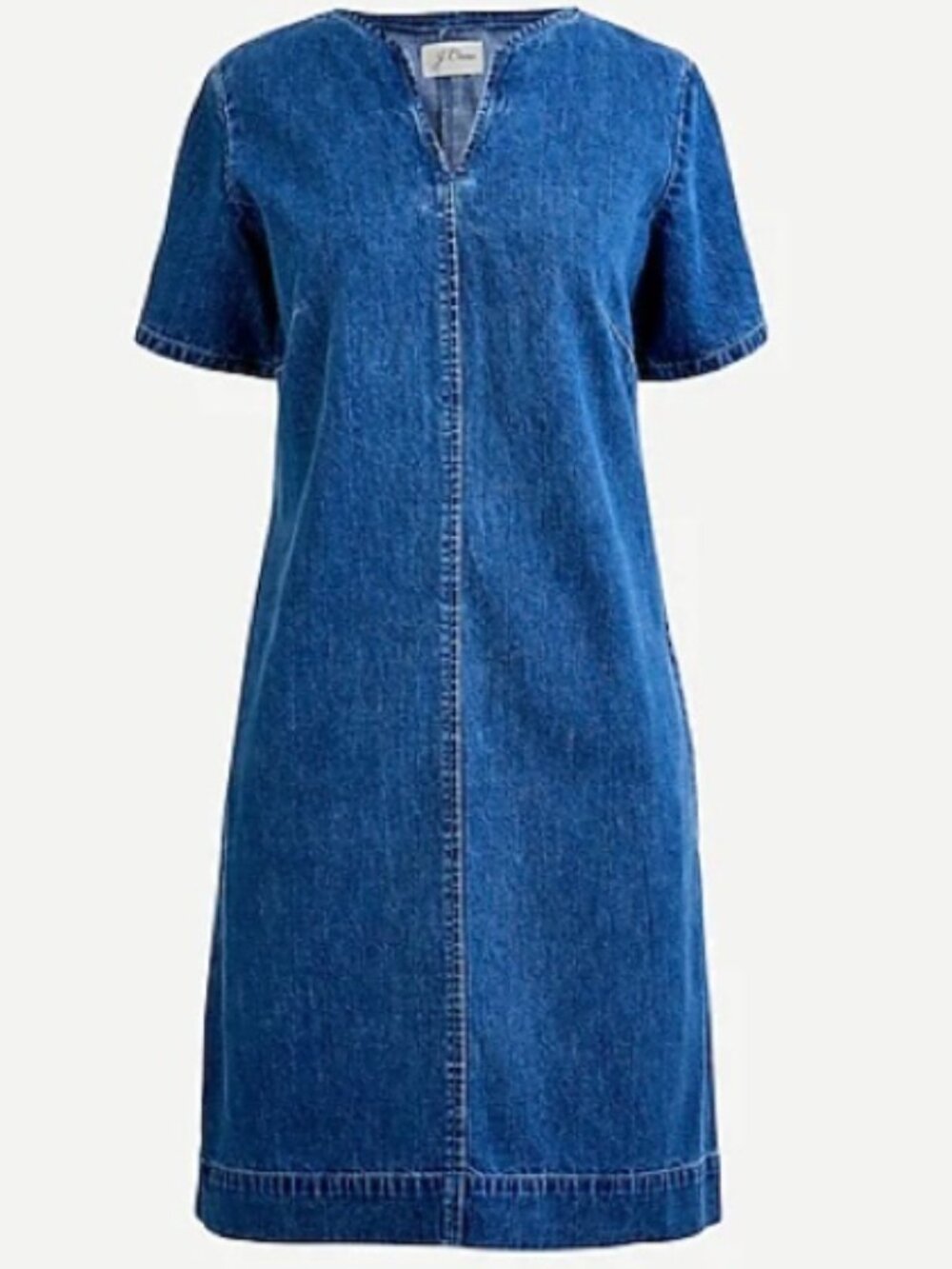 J.Crew Denim V-neck dress-AR634-BREEZY BLUE WASH-cotton-size 2-NWT